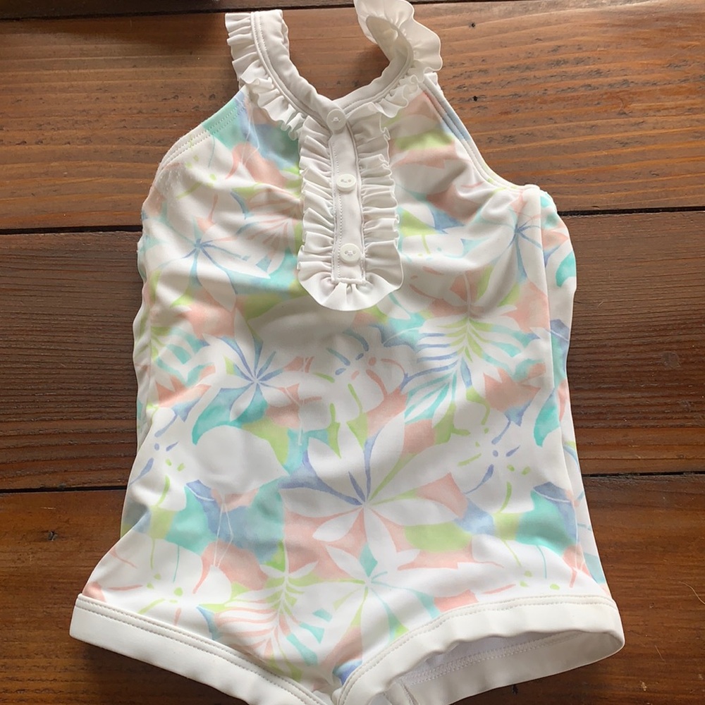 Janie and Jack swimsuit 6-12 worn once for photo